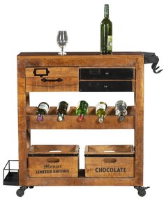 Szafka na wino z litego drewna mango liczba butelek 5, 100x92x30 cm Ravi – Interia Home &amp; Living