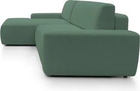 Narożnik BOULI Lewostronny z Elektryczną Regulacją wolnostojący tkanina Raven 77 Zielony DOMO HOME