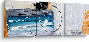 Obraz - Abstrakcyjne pociągnięcia (z zegarem) (90x30 cm)
