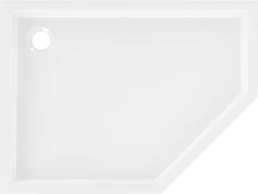 Mexen Flow+ brodzik pięciokątny lewy 100 x 80 cm, biały połysk - 46P108010LH