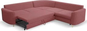 Narożnik LAREN nowoczesna sofa z funkcją spania pojemnik na pościel prawa strona CASTEL 59 251x251x85 cm