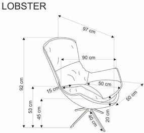 Fotel obrotowy LOBSTER beżowy HALMAR