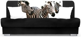 Czarno-biała wersalka z funkcją spania zebra - Piovia 12X