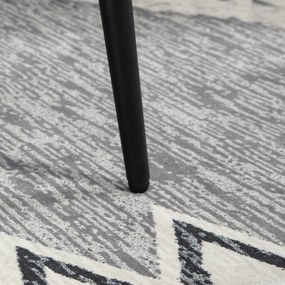 HOMCOM Stołek, Podnóżek, Siedzisko z Wypełnieniem, Wygląd Kaszmiru, Nogi Stalowe, 42 x 42 x 47 cm, Jasnoszary