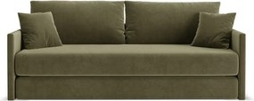 Zielona aksamitna rozkładana sofa 209 cm Shannon – Cosmopolitan Design