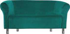 Sofa Milo tkanina Welur wygodna sofa tapicerowana do salonu i poczekalni : Kolor nogi - Chrom, Kolor tkaniny - VELVET - MG20, Typ tkaniny - Velvet, Wysokość nogi - 15 cm