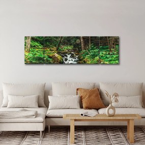 Obraz strumienia w lesie (170x50 cm)