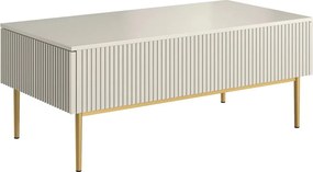 Stolik kawowy Nicole 120 cm z szufladami - kaszmir / złote nóżki