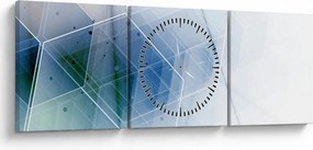Obraz - Kształty geometryczne (z zegarem) (90x30 cm)