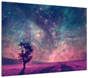 Obraz na szkle - Nieziemskie nocne niebo (70x50 cm)