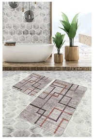 Szare aksamitne dywaniki łazienkowe zestaw 2 szt. 60x100 cm – Mila Home