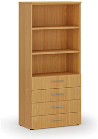 Szafa biurowa z szufladami PRIMO WOOD, 800 x 420 x 1781 mm, buk