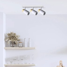 Biało-naturalna lampa sufitowa z metalowym kloszem 48x5.5 cm Claro – Candellux Lighting