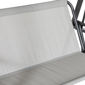 Outsunny Huśtawka Hollywood, 2-osobowa Huśtawka Ogrodowa z Regulowanym Daszkiem, Udźwig do 220 kg, 145 x 116 x 172 cm, Szara