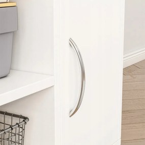 Biała szafka biurowa z półkami i szufladą – 50 x 40 x 75 cm – miejsce do przechowywania pod drukarką