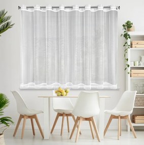 Firana gotowa z mikrosiateczki z połyskiem i koronką 350x145 cm
