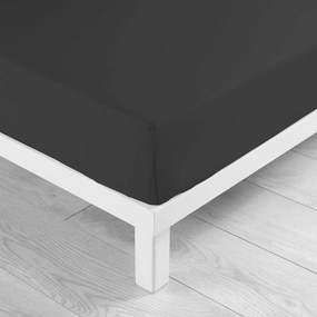 Czarne bawełniane prześcieradło z gumką 90x190 cm Lina – douceur d'intérieur