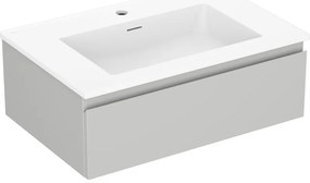 Mexen Orio szafka łazienkowa 70 cm z umywalką Otis, 1 szuflada, szara mat/biała mat - 91A10-07023-1-BF62-W18M01