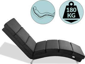 Leżanka LONDON, 186×55×89cm, antracytowa Casaria