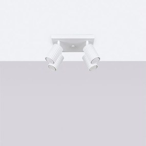 Lampa sufitowa minimalistyczny Gloow, aluminium - 4 źródło światła 4000K - L.25 x H.16.5 cm - biały