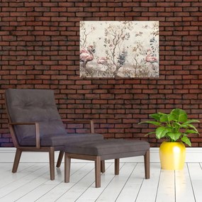 Obraz na szkle - Rysunek flamingów (70x50 cm)
