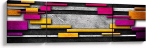 Obraz kolorowej abstrakcji na czarnym tle (170x50 cm)
