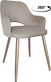 Krzesło Milano tkanina Welur noga metalowa : Kolor nogi - Złota stożek, Kolor tkaniny - VELVET - MG09, Typ siedziska - Siedzisko obrotowe 360°