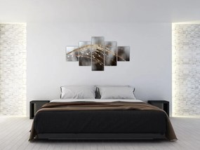 Obraz kropli na roślinie (125x70 cm)