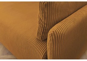 Musztardowa sztruksowa rozkładana sofa 211 cm Marcel – Bobochic Paris