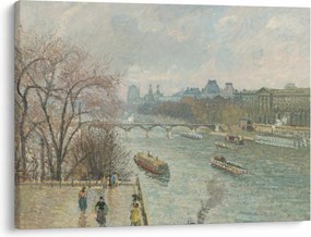 Obraz - Camille Pissarro, The Louvre, Afternoon, Rainy Weather, reprodukcje (70x50 cm)