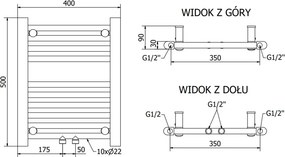Mexen Mars grzejnik elektryczny 500 x 400 mm, 300 W, biały - W110-0500-400-2300-20