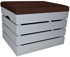 Pufa kufer skrzynia drewniana sosnowa siedzisko 50cm malowana szara