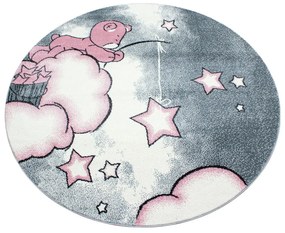 Różowo-szary dywan dziecięcy ø 120 cm Kids – Ayyildiz Carpets