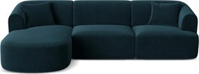 Morski aksamitny narożnik (lewostronny/z szezlongiem) Campi – Cosmopolitan Design