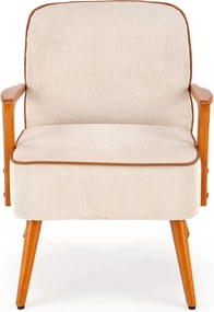 Fotel wypoczynkowy z drewnianymi podłokietnikami Pastore