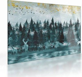 Obraz na szkle - Zwierzęta w lesie (70x50 cm)
