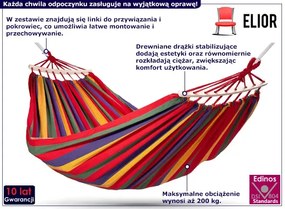 Ogrodowy hamak w kolorowe paski - Pikos 5X