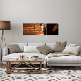Obraz słonia (z zegarem) (90x30 cm)