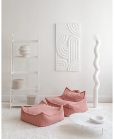 Różowy dziecięcy worek do siedzenia z materiału bouclé Square – Wigiwama