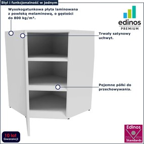 Biała narożna szafka z półkami H6-H35