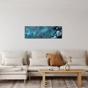 Obraz - Kamienie w kształcie serca (z zegarem) (90x30 cm)