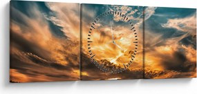 Obraz chmur (z zegarem) (90x30 cm)