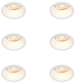 Zestaw 6 Reflektor wpuszczany biały, obrotowy i uchylny - Stop