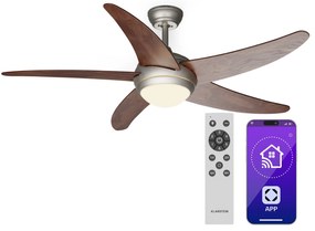 Klarstein Bolero Smart 132 cm 55 W wentylator sufitowy orzech włoski