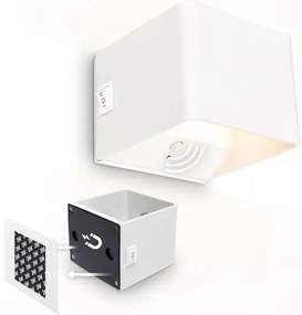 Briloner 3879016 - Ładowalna lampa naścienna LED z czujnikiem BORRA LED/1,5W/5V 3600 mAh biała