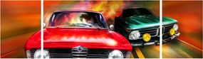 Obraz - Retro samochody wyścigowe (170x50 cm)