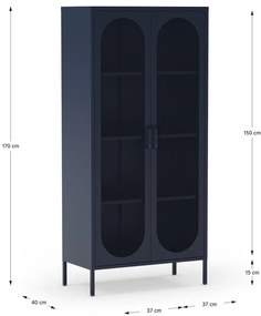 Ciemnoniebieska szafka 80x170 cm Diora – Marckeric