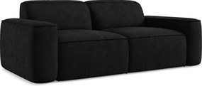 3-osobowa kanapa modułowa - z tkaniny szenilowej - czarny - OMAO