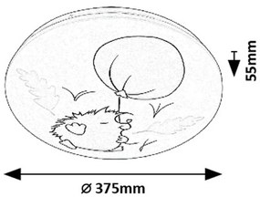 Rabalux 71191 dziecięca lampa sufitowa LED Hedgy -jeż i balon, 24 W, IP20, śred. 37,5 cm