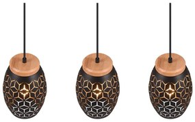 Czarna lampa wisząca ø 15 cm Bidar – Trio